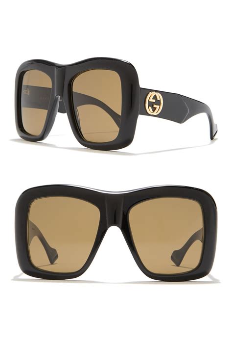 gucci 54mm square sunglasses|gucci 54mm oversized square sunglasses.